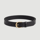 Cinto Feminino Fino com Fivela Dourada Preto